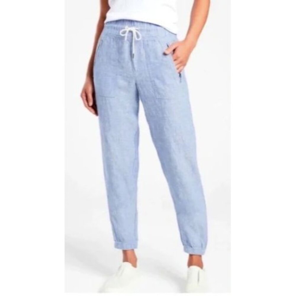 Athleta Light Blue Linen Joggers